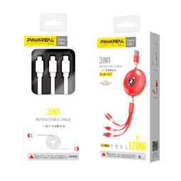 Cable USB Blanc Rétractable...